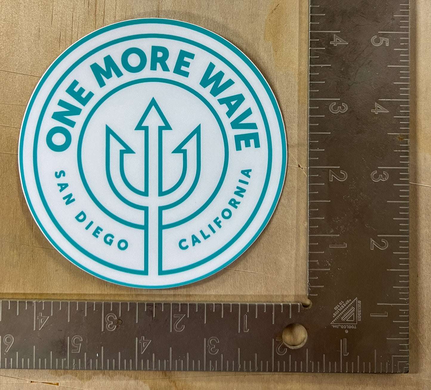 San Diego 4" white/teal sticker