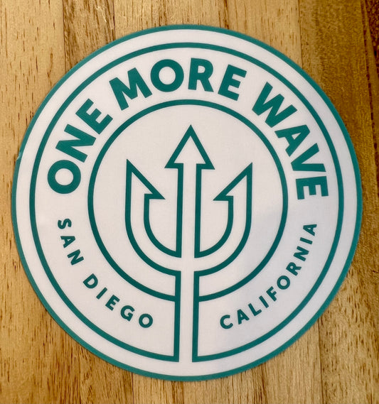 San Diego 4" white/teal sticker